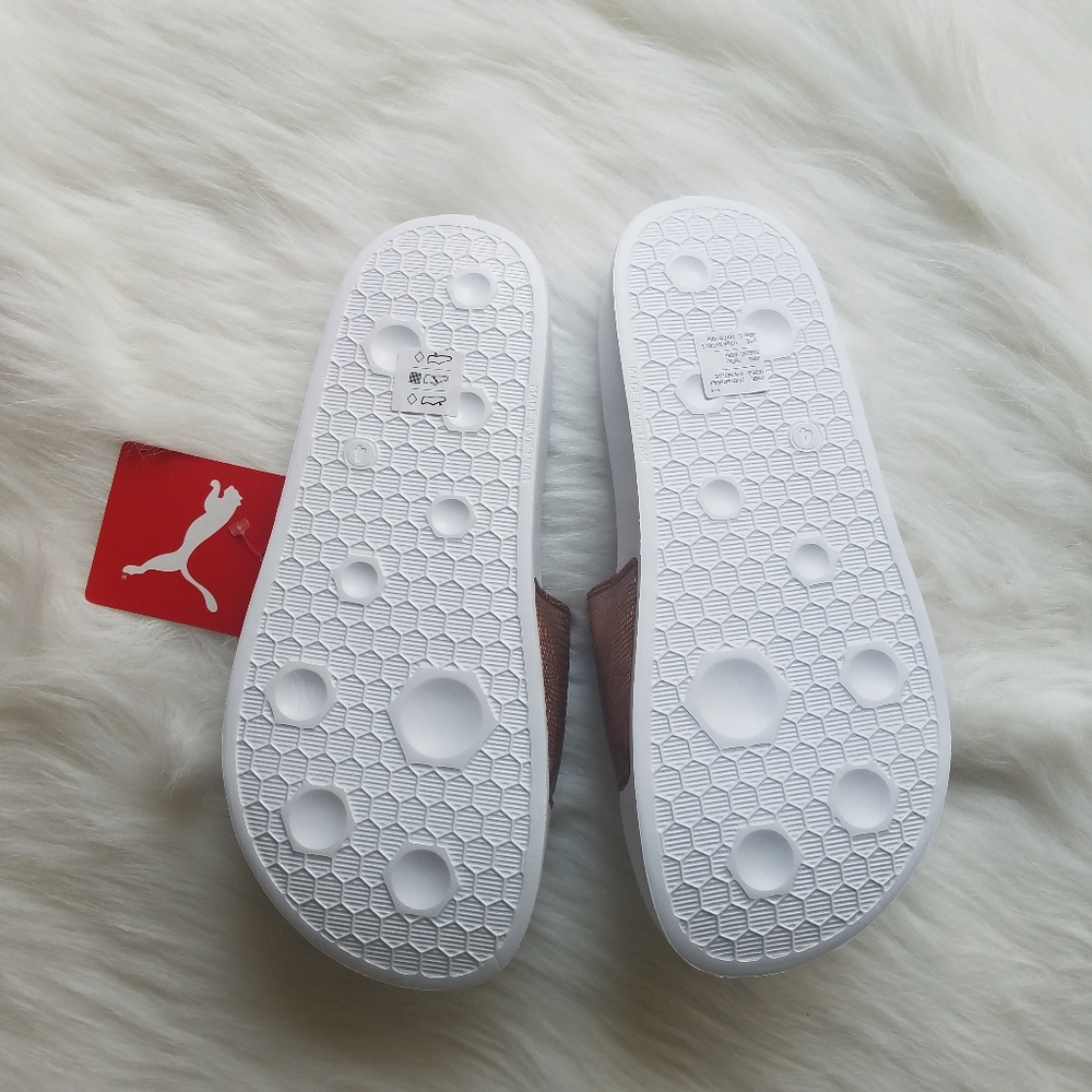 Puma Leadcat Copper Rose Puma White Slides 6.5 - Picture 3 of 4